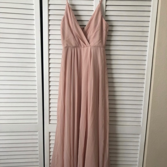 Gorgeous Morning Lavender “Cassidy” blush pink chiffon dress size small! - Picture 3 of 7